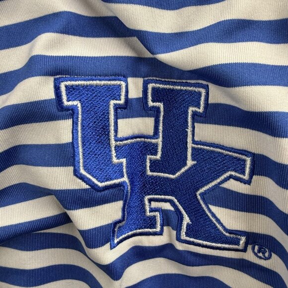 Kentucky Wildcats Polo Shirt Mens XL Blue NCAA Golf Nike Dri Fit Striped Stretch - Picture 6 of 15